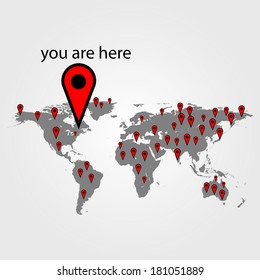 World map showing location