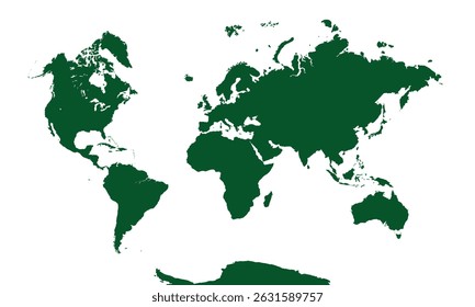 Mapa do Mundo, silhueta de sinais. World Map Globe (em inglês). Ilustração de vetor isolada em plano de fundo transparente.