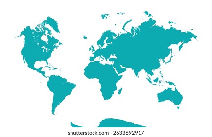 Weltkarte, Zeichen Silhouette. Weltkartenglobus. Vektorgrafik einzeln auf transparentem Hintergrund.