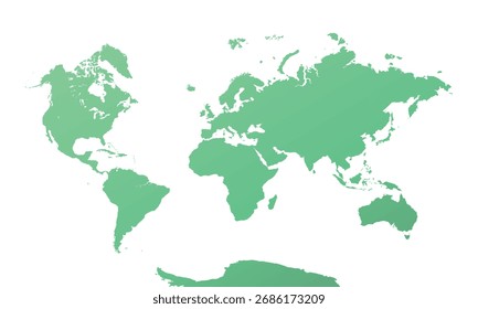 Weltkarte, Zeichen Silhouette. Weltkartenglobus. Vektorgrafik einzeln auf transparentem Hintergrund.