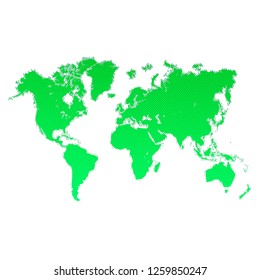 World Map with signs of dollars. Green World Map Design. Design for your business advert of economic, wealth, travel. Vector Illustration. Vector.