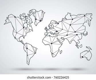 World Map Silhouette Stock Vector Royalty Free 760226425 Shutterstock