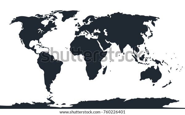 World Map Silhouette Stock Vector Royalty Free 760226401 Shutterstock