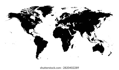 World map silhouette against a white background a geographic representation silhouette