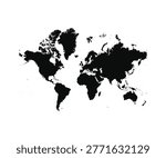 World map silhouette based on Mercator projection