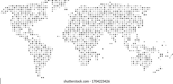 World Map Silhouette In Black Dots