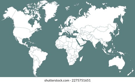 World map. Silhouette map. Color modern vector