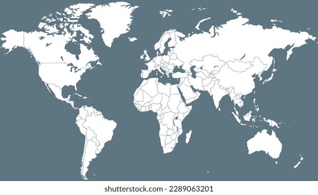 World map. Silhouette map. Color modern vector map.	