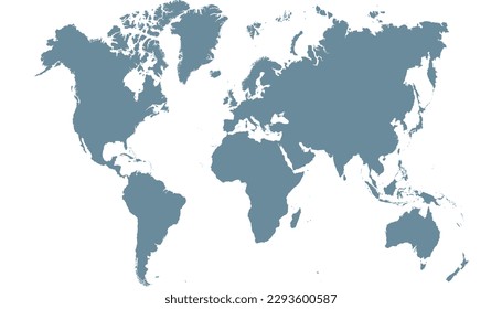 World map. Silhouette map. Color modern vector