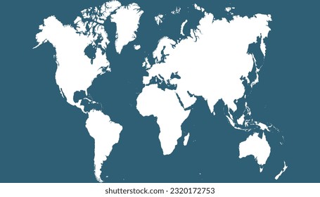 World map. Silhouette map. Color modern vector map	