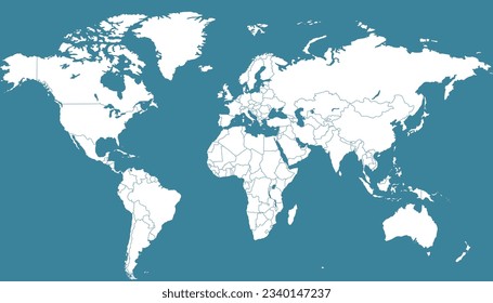 World map. Silhouette map. Color modern vector