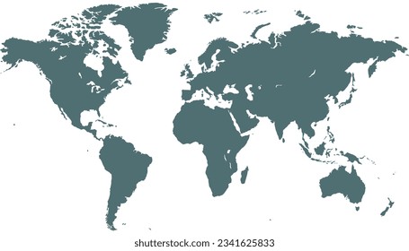 World map. Silhouette map. Color modern vector map
