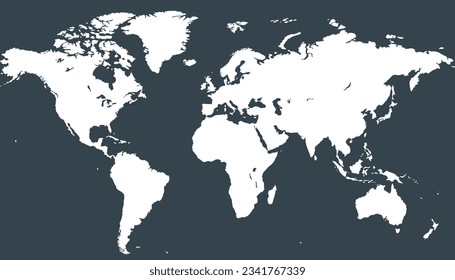 World map. Silhouette map. Color modern vector map