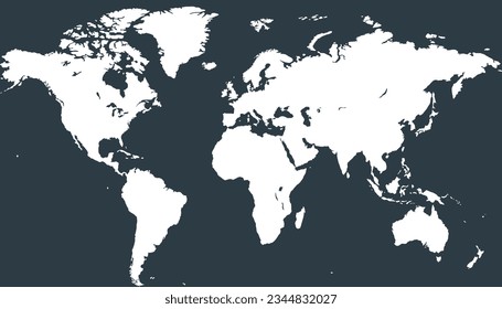 World map. Silhouette map. Color modern map.	
