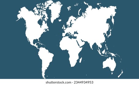 World map. Silhouette map. Color modern map.	
