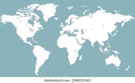 World map. Silhouette map. Color modern map.	