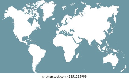 World map. Silhouette map. Color modern map	