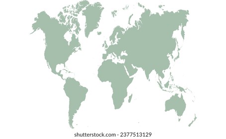 World map. Silhouette map. Color modern map.	