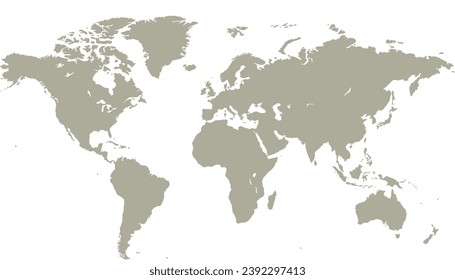 World map. Silhouette map. Color modern vector map.	