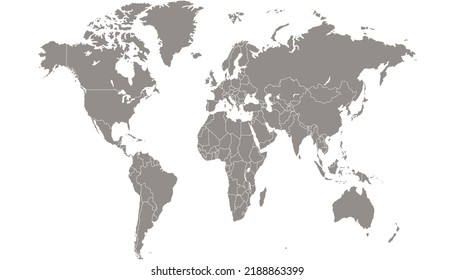 World map. Silhouette map. Color vector modern.