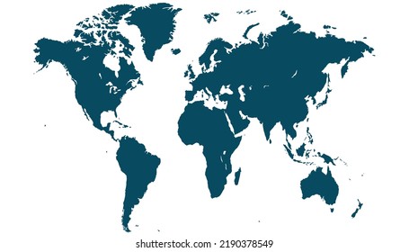 World map. Silhouette map. Color vector modern.	
