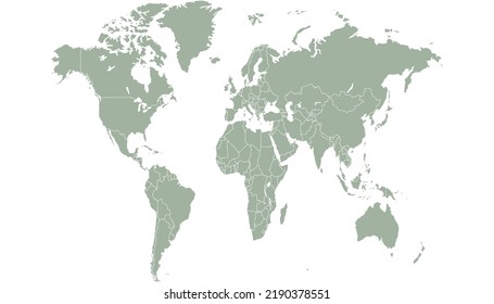 World map. Silhouette map. Color vector modern.	