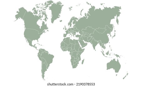 Mapa mundial. Mapa de silueta. Vector de color moderno.	