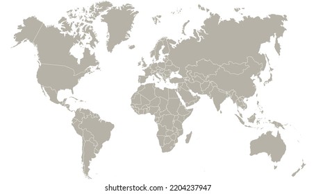 World map. Silhouette map. Color vector modern.	
