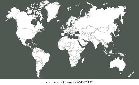 Mapa mundial. Mapa de silueta. Vector de color moderno.	