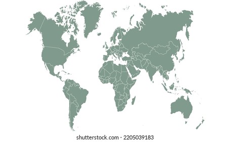 World map. Silhouette map. Color vector modern.	