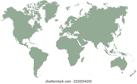 World map. Silhouette map. Color vector modern.	