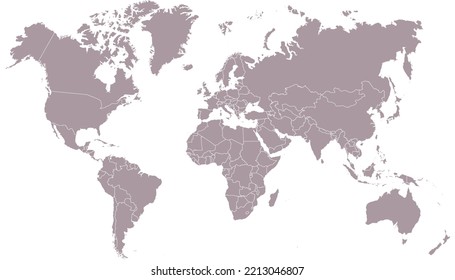 World map. Silhouette map. Color vector modern.	