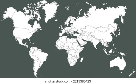 World map. Silhouette map. Color vector modern.	