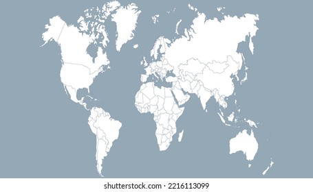 World map. Silhouette map. Color vector modern.	
