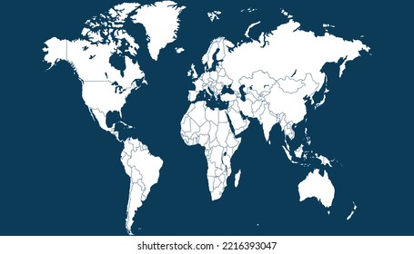 Mapa mundial. Mapa de silueta. Vector de color moderno.	