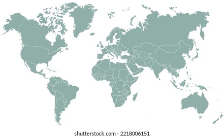 World map. Silhouette map. Color vector modern	