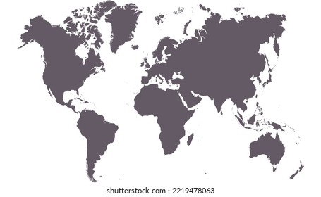 World map. Silhouette map. Color vector modern map.	