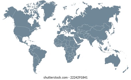 World map. Silhouette map. Color vector modern.