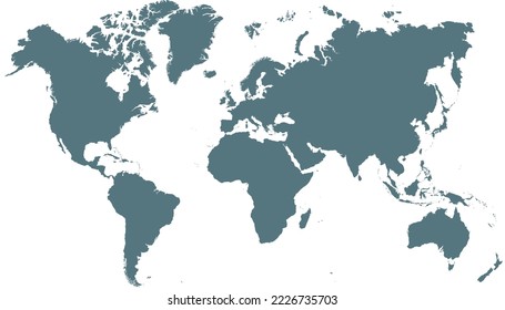 Mapa mundial. Mapa de silueta. Mapa moderno del vector de color.	
