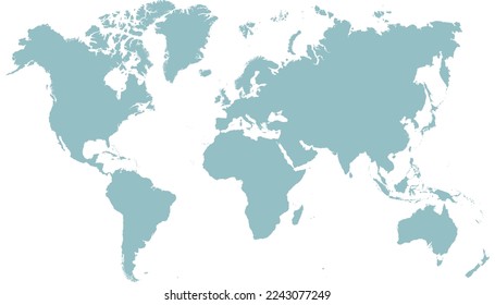 Mapa mundial. Mapa de silueta. Moderación del vector de color