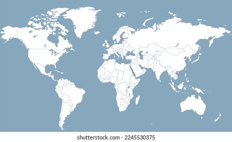 World map. Silhouette map. Color vector modern