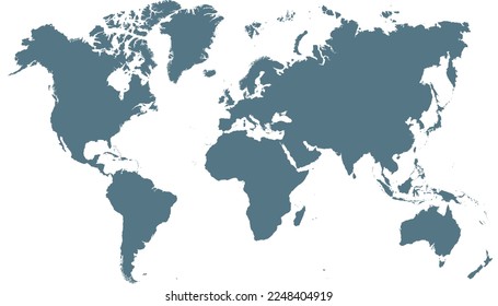 World map. Silhouette map. Color vector modern