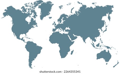 World map. Silhouette map. Color vector modern map	
