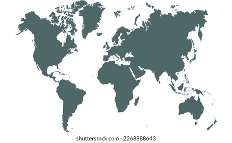 Mapa mundial. Mapa de silueta. Moderación del vector de color