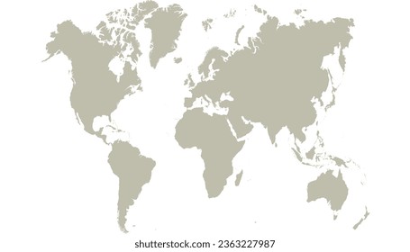 World map. Silhouette map. Color  vector map.	
