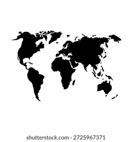 Mapa do mundo. Silhueta dos continentes globais.