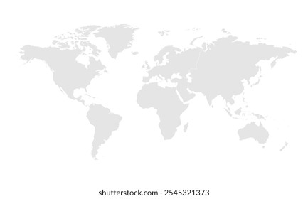 Mapa mundial. Mapa del mundo de la silueta. Vector de mapas de alta calidad. Aislado sobre fondo blanco. Rellene el mapa.