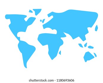 world map silhouette in modern minimal style simple stylized illustration