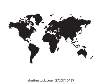Icono de contorno de silueta del mapa mundial
