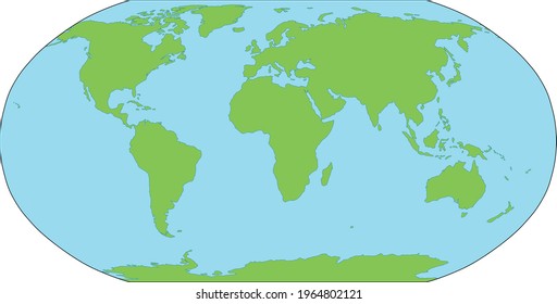 World Map Silhouette In Robinson Projection